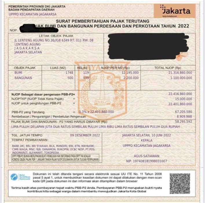 Dijual Tanah Murah dibawah NJOP Pinggir Jl. Raya Lenteng Agung