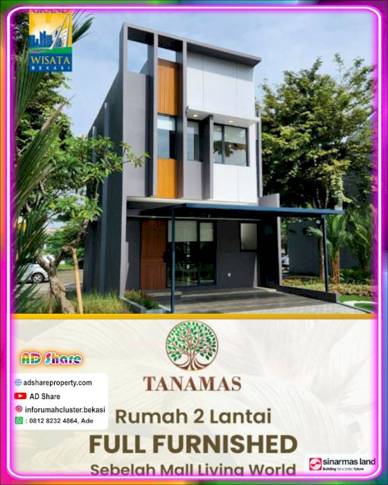 Dijual Rumah Cluster 2 lantai, Tanamas di Grandwisata bekasi