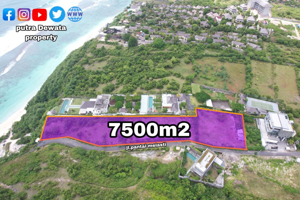 For leasehold  land  in front op Melasti beach , cliff ocean view,