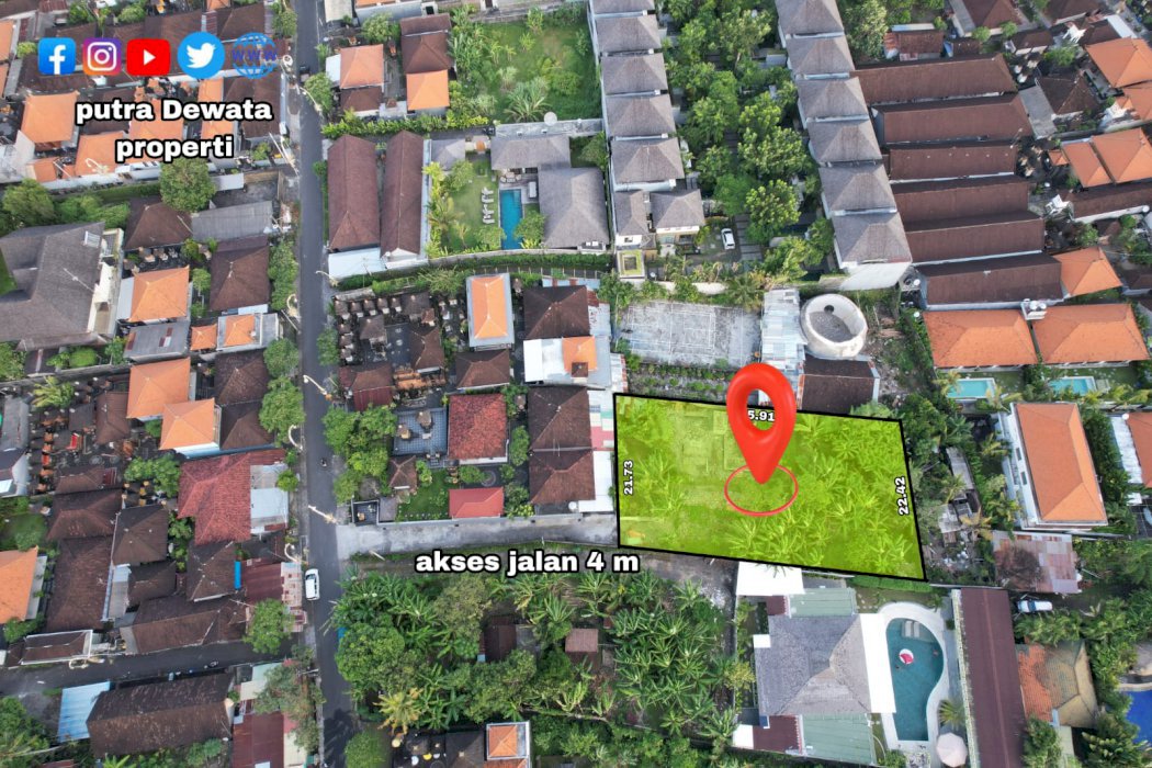 Dijual tanah murah di Tegal Cupek Kerobokan lingkungan villa