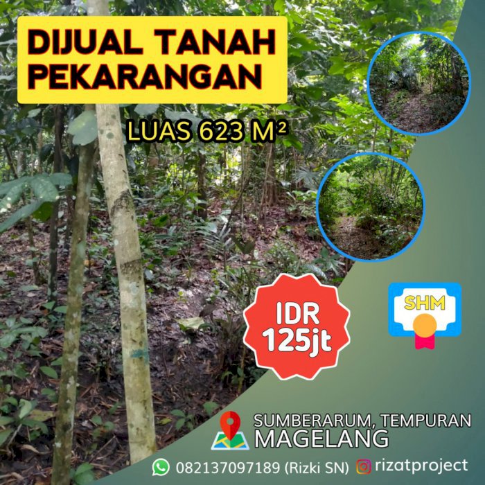 Jual CEPAT TANAH SHM MURAH LUAS 623 MÂ² Harga 125 Jt