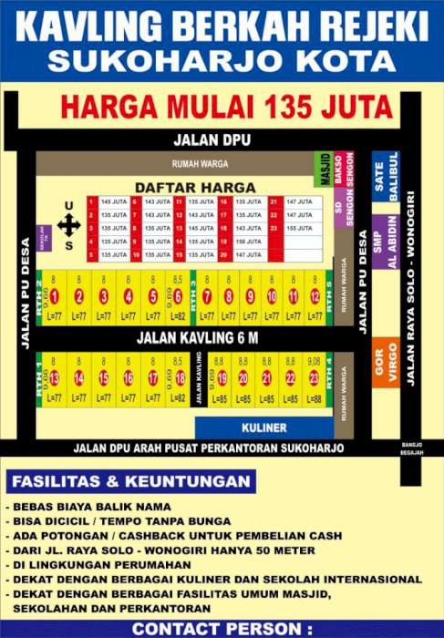 Kavling BERKAH REJEKI 2 Begajah Sukoharjo