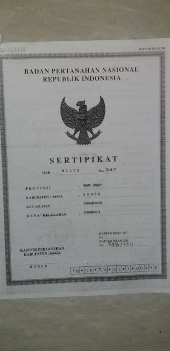 Di Jual Tanah murah sudah shm di Sukamakmur Bogor