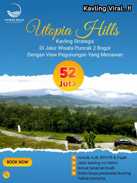 Tanah View Indah Siap dibangun Pinggir Jalan Raya