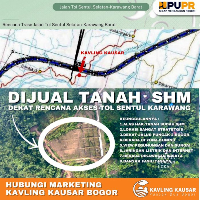 JUAL TANAH KAVLING SHM BOGOR PUNCAK 2 FREE BIAYA SURAT BONUS GLAMPING