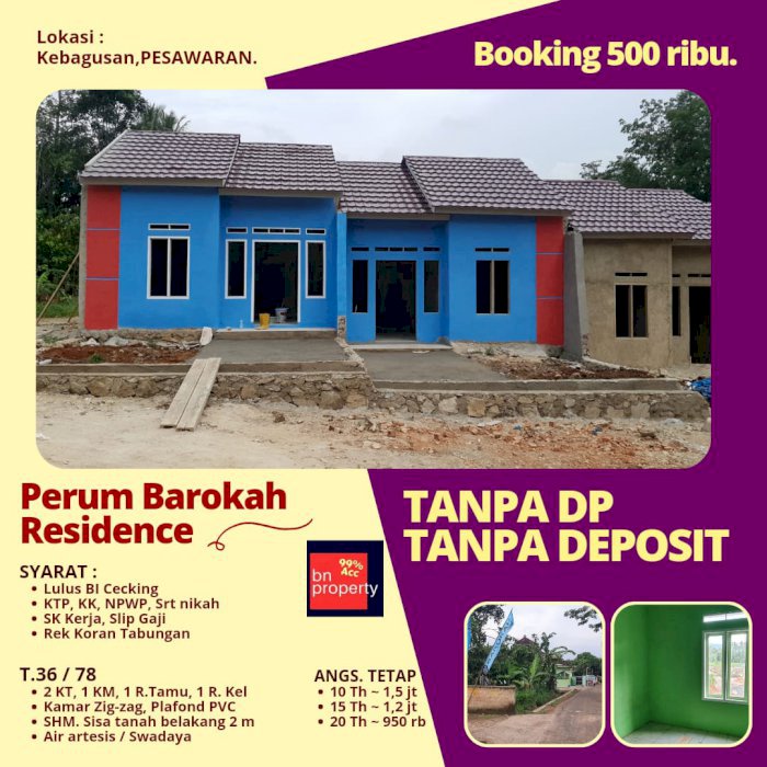 DIJUAL PERUMAHAN BAROKAH RESIDNCE DI PESAWARAN LAMPUNG SELATAN