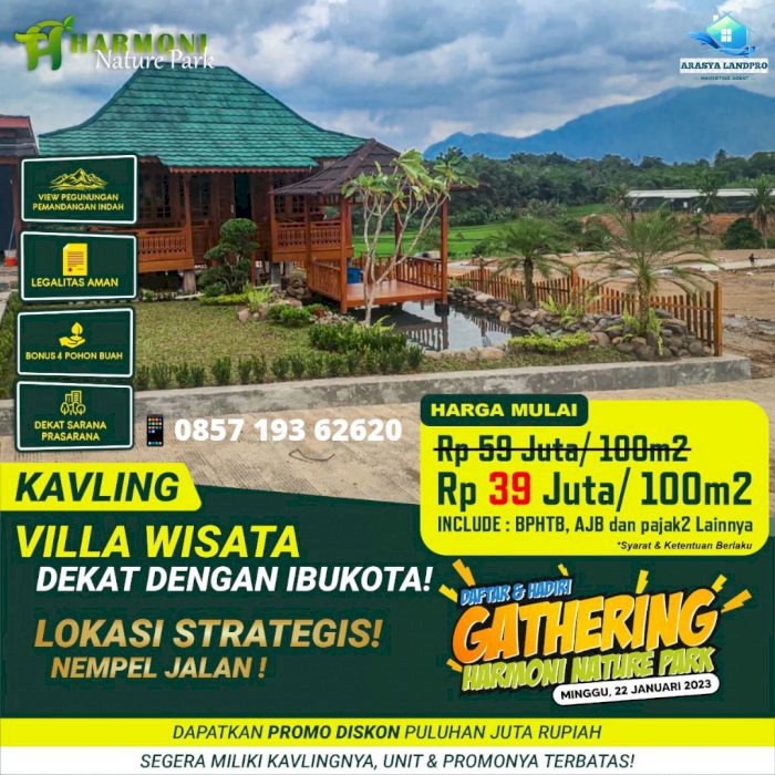 Termurah Kavling Vila Best View Strategis Dekat Kampus dan Jl Provinsi