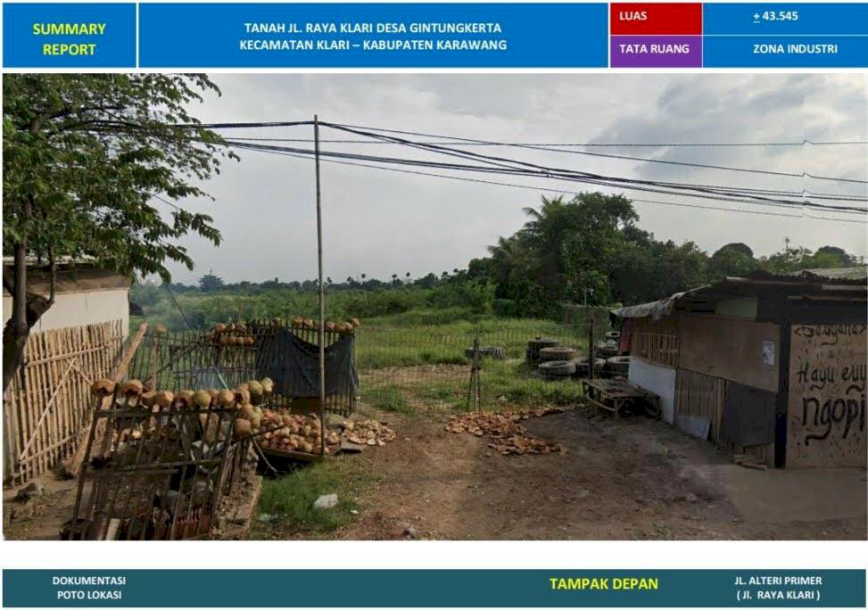 DIJUAL MURAH LAHAN KOSONG LOKASI STRATEGIS DI KARAWANG