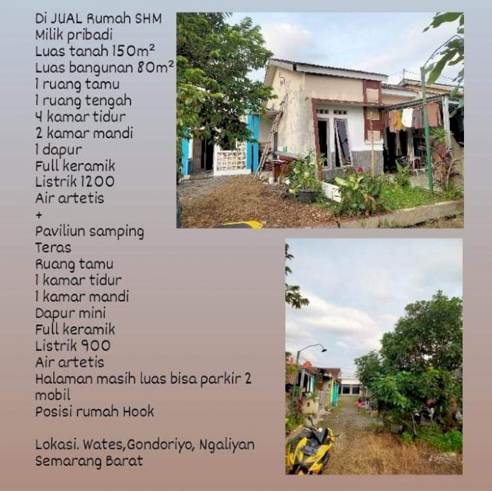 Rumah Wates Ngaliyan Semarang Pojok
