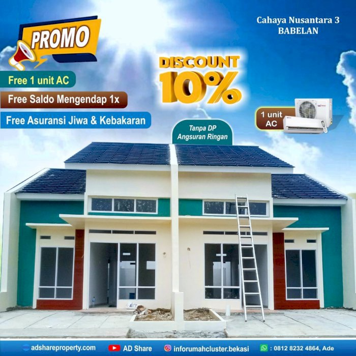 Dijual perumahan Cluster Cahaya Nusantara di babelan