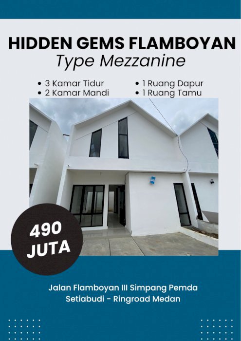 Rumah baru millenial typ mezza minimalis ada di daerah jln flamboyan