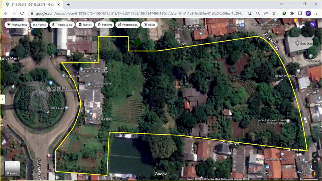 DIJUAL TANAH LOKASI JLN. LELE BAMBU APUS PAMULANG TANGGERANG SELATAN