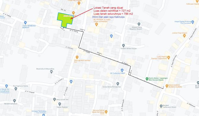 Tanah datar siap bangun dekat anyelir 2 kota Depok