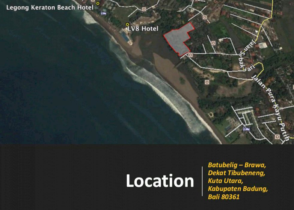 Dijual tanah pantai Canggu Berawa Bali depan pantai