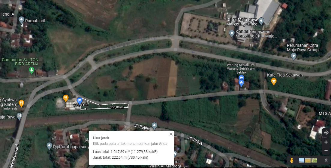 Jual Tanah Samping Flyover Citra Maja Raya