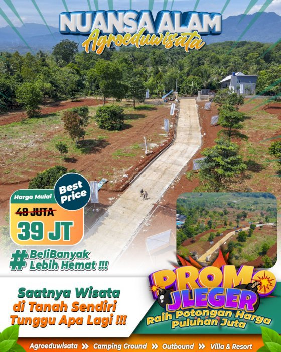 PTOMO KAVLING VILLA BEST SELLER STRATEGIS NEMPEL TEMPAT WISATA