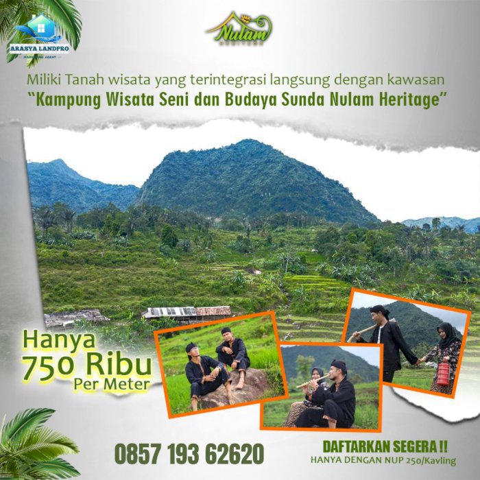 JUAL KAVLING VILLA MURAH EKSKLUSIF DI DALAM LOKASI WISATA