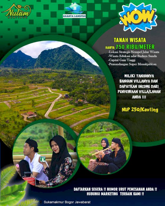 KAVLING VILLA MURAH EXCLUSIVE DI DALAM TEMPAT WISATA PUNYA 2