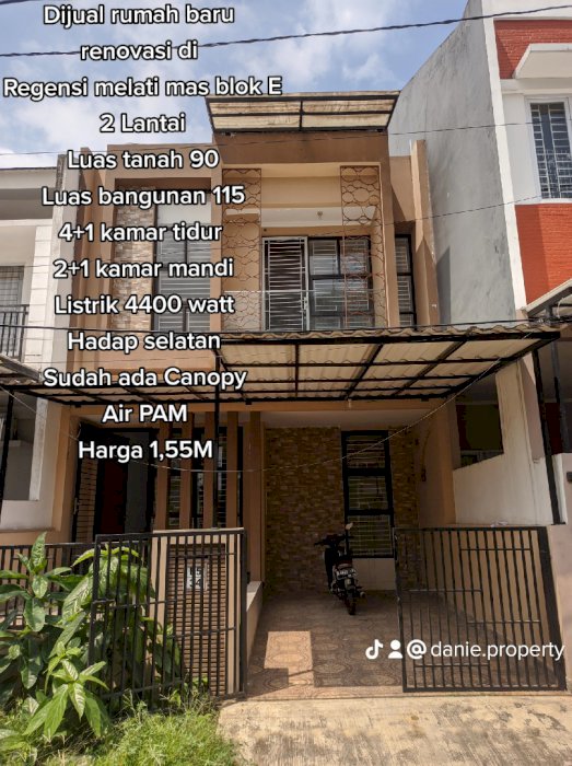 Rumah Regency Melati Mas lokasinya aman nyaman dekat sekali pintu tol