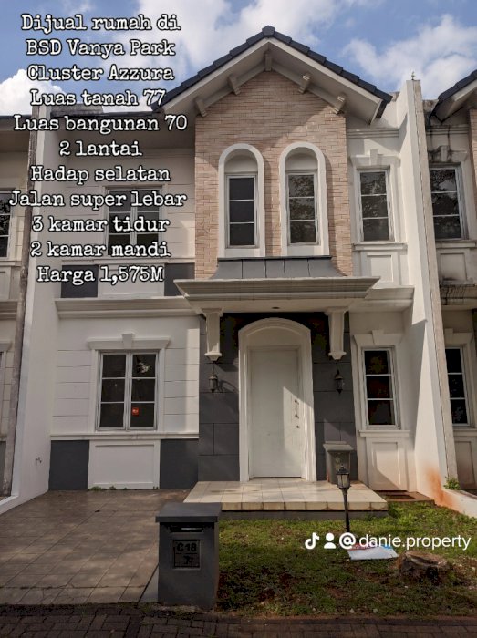 Rumah di BSD Vanya Park lokasinya aman nyaman jalanan lebar strategis