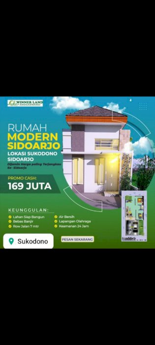 Rumah baru di Sukodono SDA harga 100 jutaan