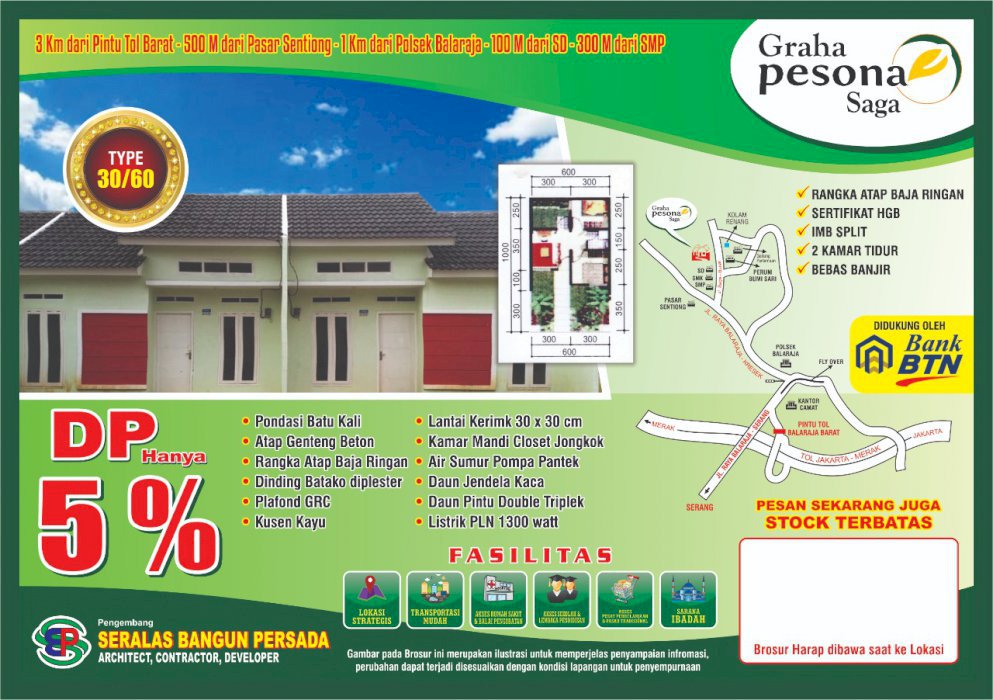 Rumah subsidi DP dapat dicil 5x