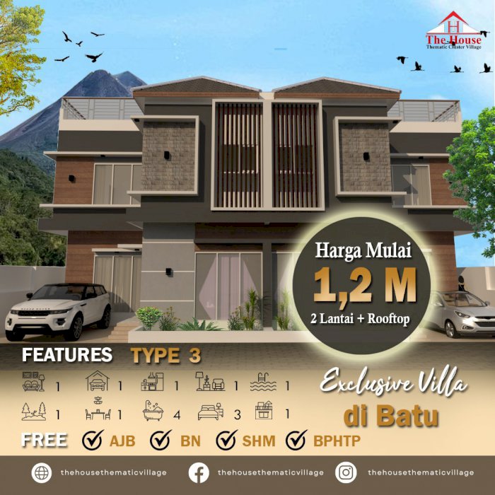 Di Jual Rumah 2 Lantai The House Thematoc Culster Villlage Batu Malang