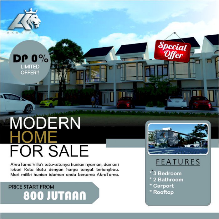 TENANG JANGAN GOYANG RUMAH AKRATAMA DIJUAL LOKASI STRATEGIS