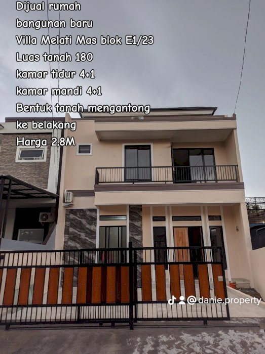 Rumah bangunan baru di Villa Melati Mas lingkungan nyaman aman