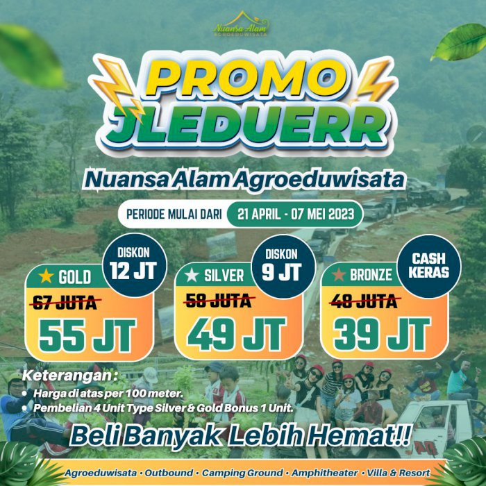 PROMO TERMURAH BELI KAVLING GRATIS KAVLING EKSKLUSIF DI TEMPAT WISATA