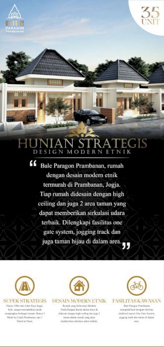 DIJUAL PERUMAHAN BALE PARAGON PRAMBANAN TIPE 36/73, KALASAN YOGYAKARTA