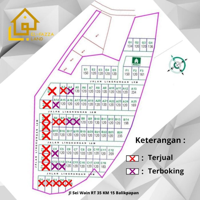 Tanah Kaveling EL-FAZZA LAND DI km-15 Balikpapan Siap Bangun Dijual
