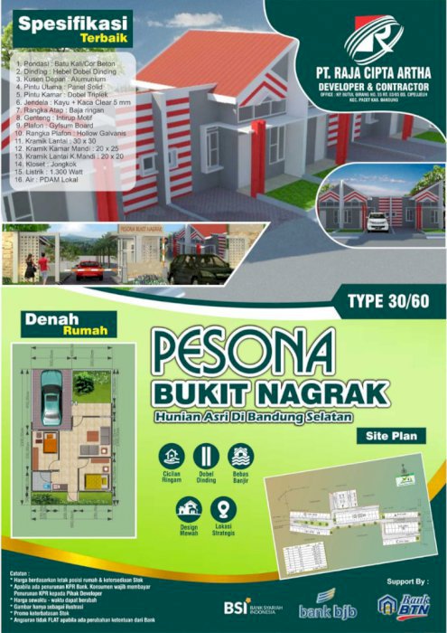 JUAL PERUMAHAN  SUBSIDI PESONA BUKIT NAGRAK BANDUNG
