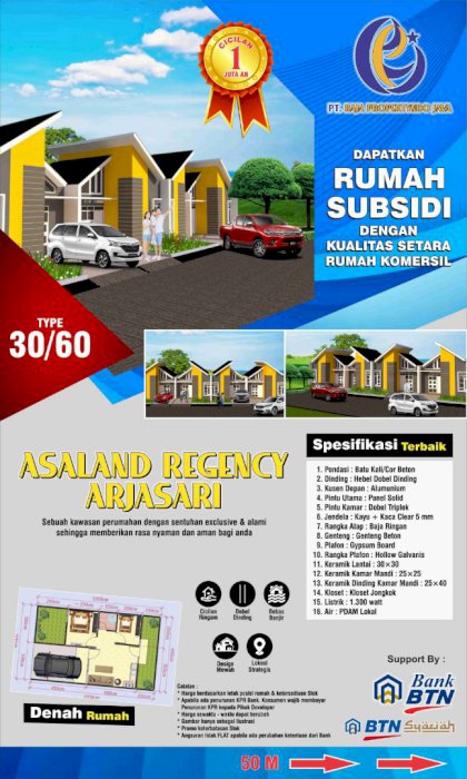 JUAL PERUMAHAN  ASALAND REGENCY ARJASARI BANDUNG