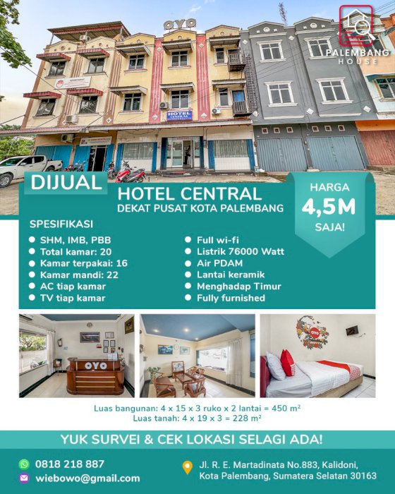  Hotel Central 20 Kamar Palembang