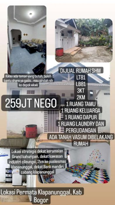 Temukan Rumah Impian di Cileungsi yang Dijual dengan Harga Terjangkau!