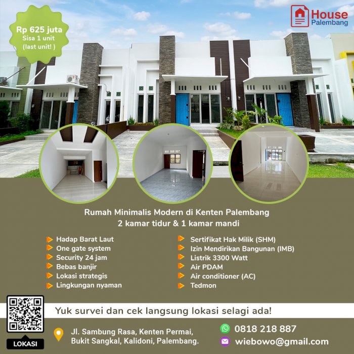Dijual Rumah Modern di Kenten Palembang