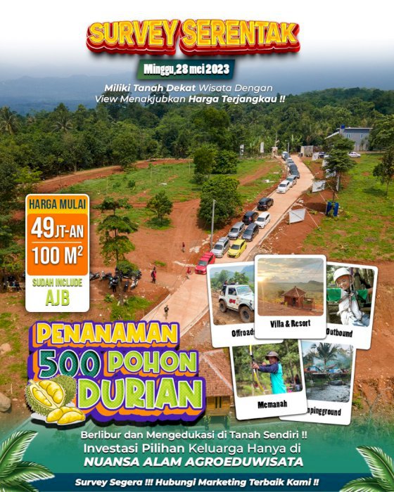 TANAH EKSKLUSIF HARGA MURAH STRATEGIS NEMPEL TEMPAT WISATA PUNCAK 2