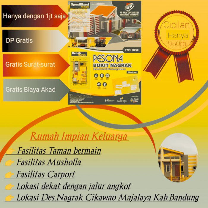 Jual Murah Perumahan Pesona Bukit Nagrak Majalaya Bandung