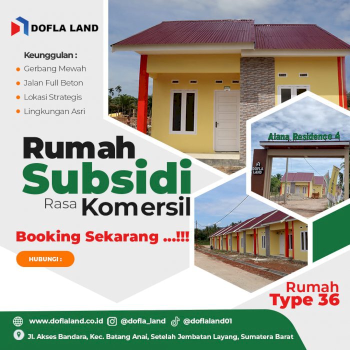 PERUMAHAN SUBSIDI LOKASI STRATEGIS DI PADANG PARIAMAN