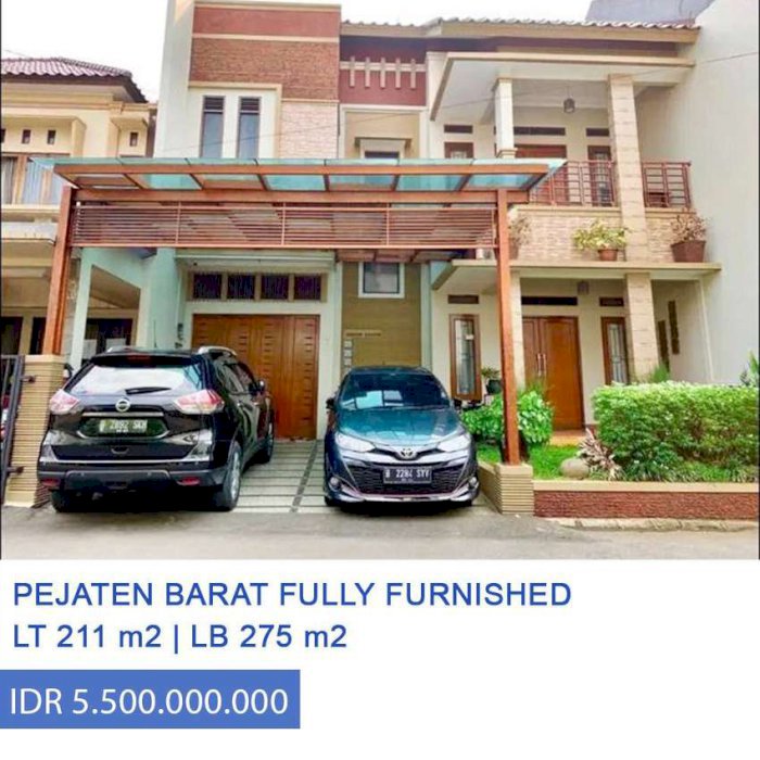 Rumah Cantik Fully Furnished Pejaten Barat, Jakarta Selatan