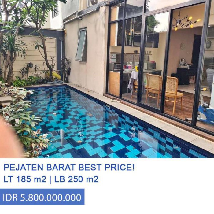 Best Price !!! Rumah Private Pool di Pejaten Barat, Jakarta Selatan
