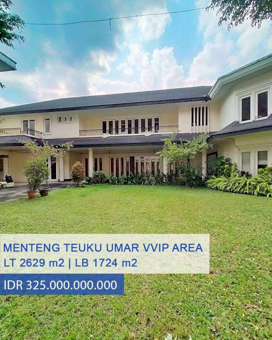 Dijual Rumah Mewah Kawasan VVIP Jl. Teuku Umar Menteng, Jakarta Pusat