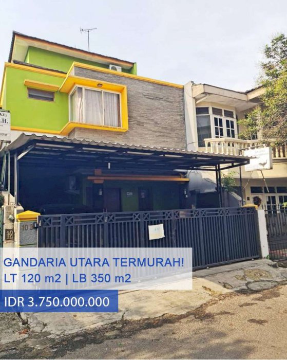 Termurah !!! Rumah Siap Huni di Gandaria Utara, Jakarta Selatan