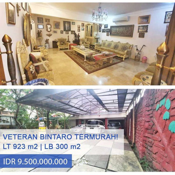 Termurah !!! Rumah Lama di Jl. RC Veteran, Bintaro, Jakarta selatan