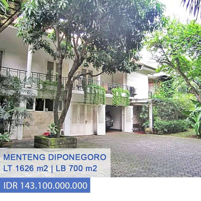 Hot List !!! Di Jual Lewat Lelang Rumah di Jl Diponegoro,  Menteng