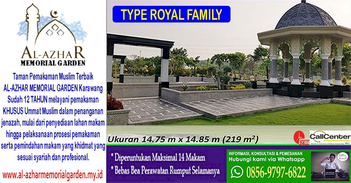 Al-Azhar Memorialo Garden Kavling TYPE ROYAL FAMILY