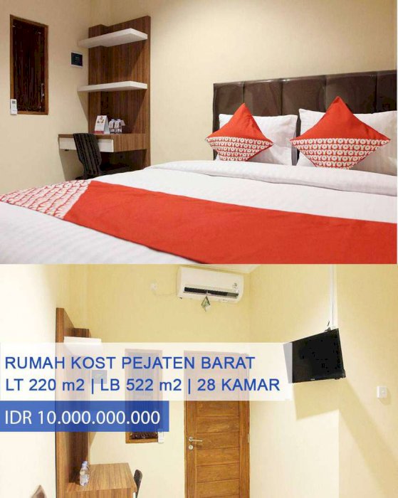 Rumah Kost Elite 30 Kamar Omset Oke di Pejaten Barat, Jakarta Selatan