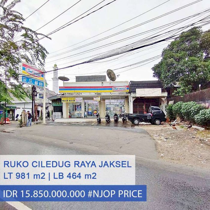 Ruko Dibawah NJOP di Jl Ciledug Raya, Kebayoran Lama - Jakarta Selatan