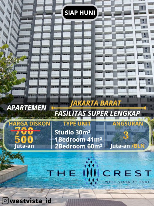 DIJUAL APARTEMEN DENGAN FASILITAS TERLENGKAP DI JAKARTA BARAT